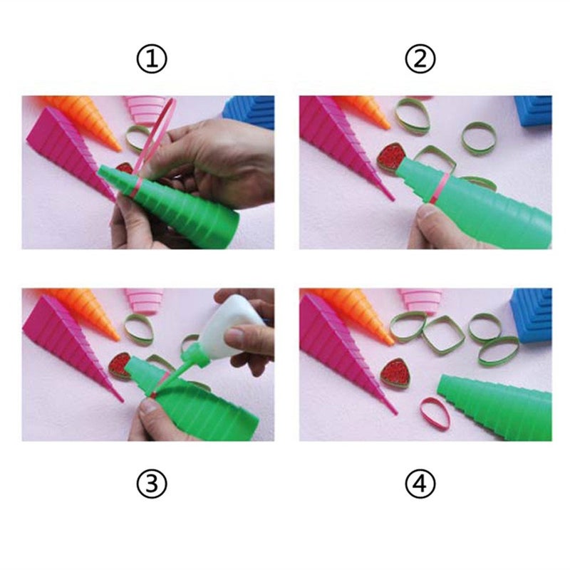 YURROAD Quilling Shapes & Designs Border Buddy Tool 5 Shape Towers Quilling Tools Kit - Image 3